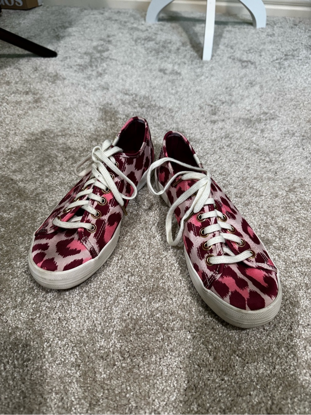 Keds x Kate Spade Kickstart Pink Leopard-Print Satin Low-Top Sneakers